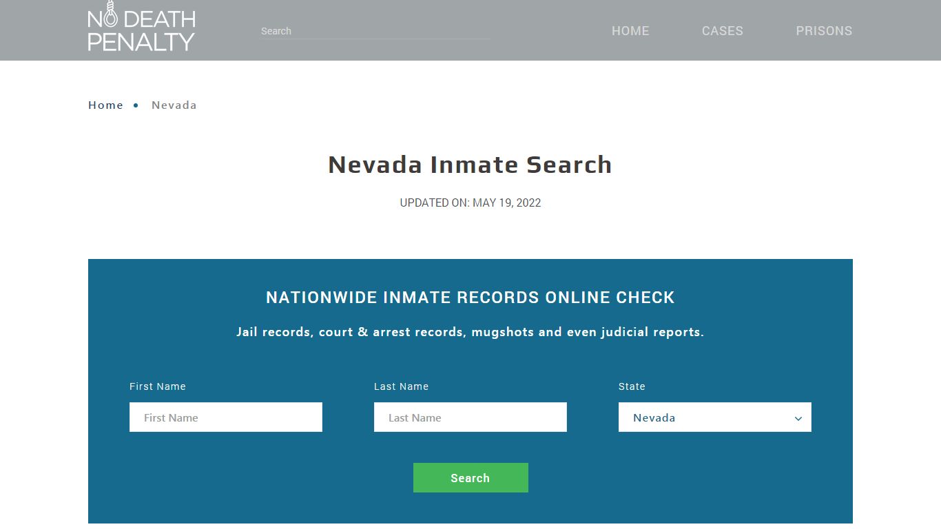 Nevada Inmate Search – Nevada Department of Corrections ...